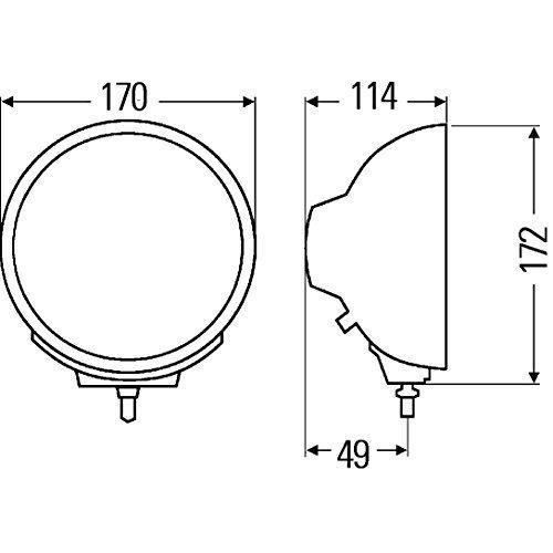 Projecteur Longue Portée HELLA Comet FF 300 12V Ovale - Réflecteur Libre, Compatible Référence 17.5, Pour Feux De Route Additionnels