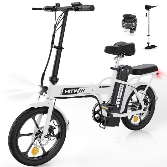 Hitway Electric Bike Folding Electric Bike - BK5 - 16 inch Tire - White