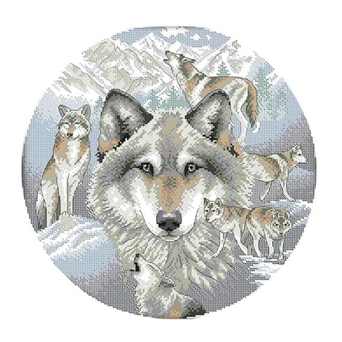 Kit Point De Croix Estampé Pour Débutants Motif Loup Imprimé 11CT 48 x 48cm CUTICATE Cdiscount