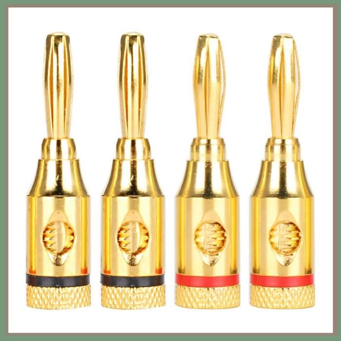 Fiches Banane Hifi Vegena 10 Paires - Connecteurs Enceinte Plaqué Or 24k | Haut Parleur & Ampli