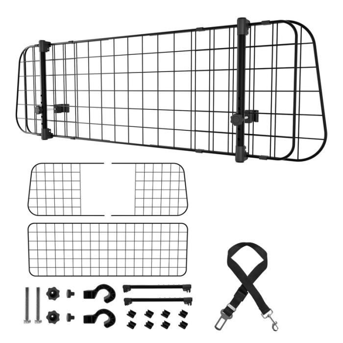 grille pour chien voiture barrière universelle largeur réglable kit complet installation 90-145 cm noir GRILLE SEPARATION ANIMAUX