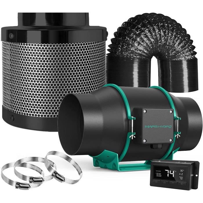 Kit de ventilation en ligne de 6 pouces pour conduits de filtre à charbon  MARS HYDRO - Cdiscount Jardin