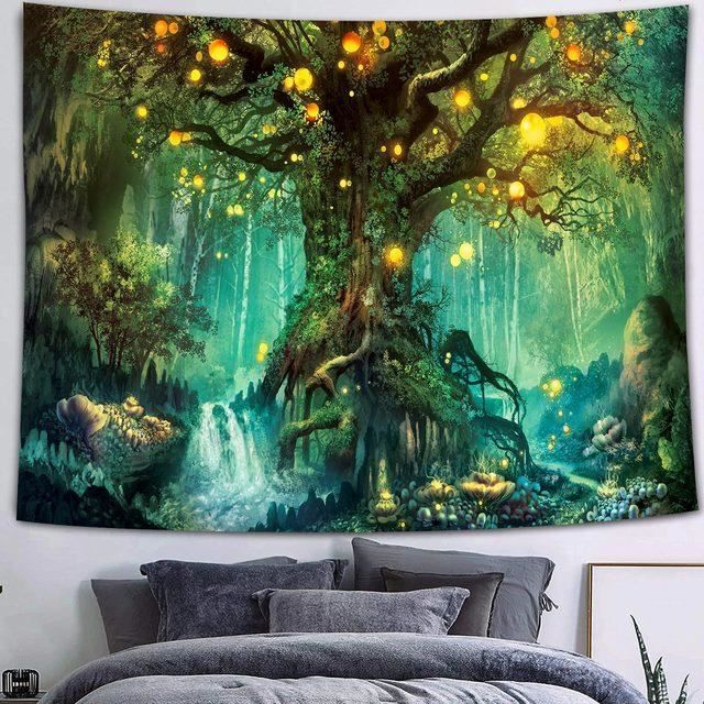 Tapisserie Tenture Murale Paysage Foret Magique Impression Numerique Polyester 0x150cm Personnalisable Cdiscount Maison