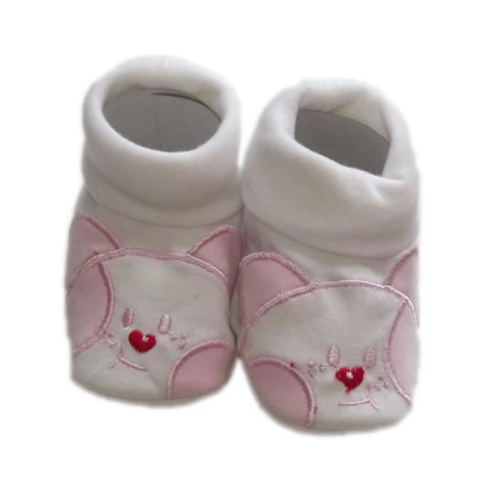 Chaussons Bebe Chat Blanc Bleu Blanc Et Rose Blanc Et Rose Cdiscount