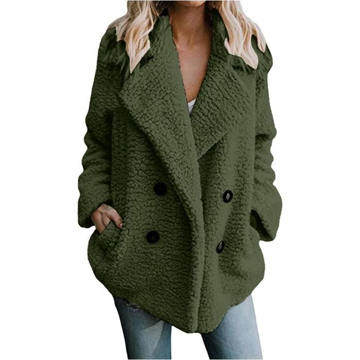 2023 Manteau d hiver pais pour femme Chaud uni Veste polaire