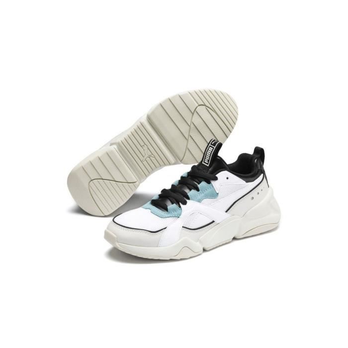 PUMA Baskets Nova 2 Blanc Femme Blanc bleu Cdiscount Chaussures