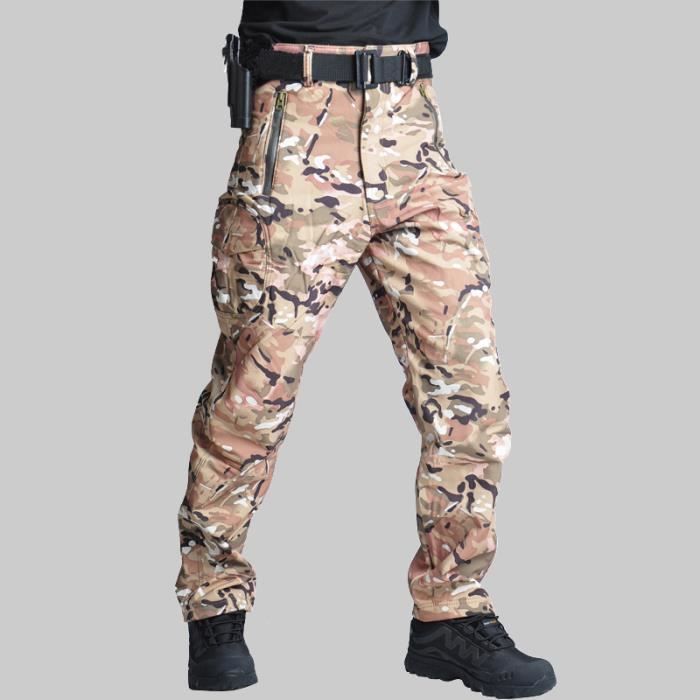 YuanDiann Homme Tactique Pantalon De Camouflage Militaire Multi-Poches Respirant Armée Battle Trekking Chasse Randonnée Camping Treillis Cargo Travail Pantalon, Noir, 34