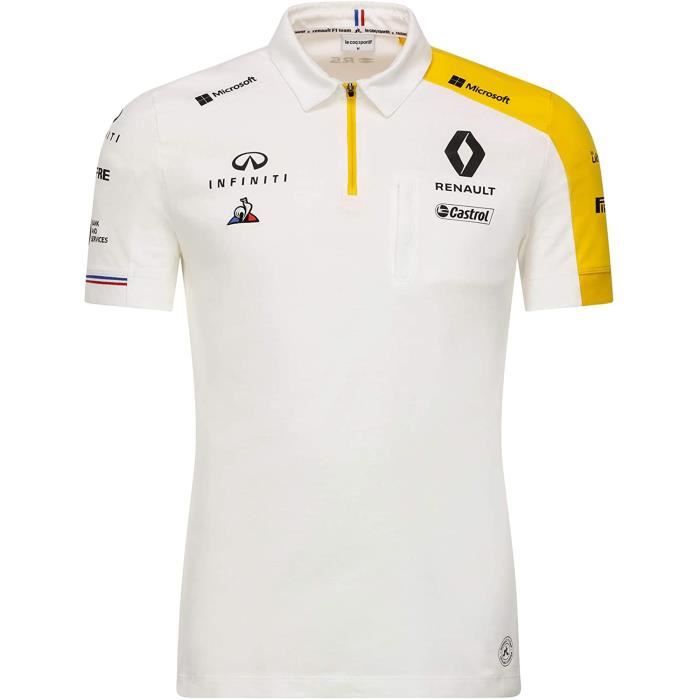 Polo Renault Team Le Coq Sportif F1 Racing Officiel Formule 1 Blanc Cdiscount Pret a Porter