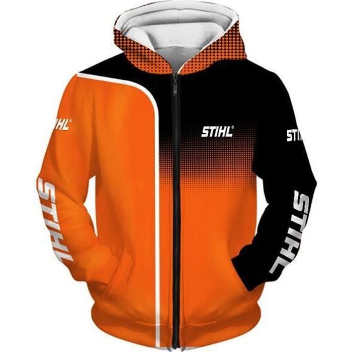Sweat-Shirt Homme,Nouveau STIHL sweat à capuche avec Logo 3D impression  numérique sweat-shirt hommes décontracté veste zippée pull Orange -  Cdiscount Prêt-à-Porter