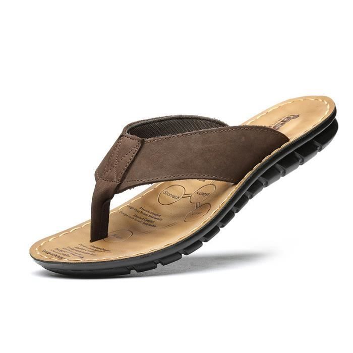 Tong en cuir pour homme store
