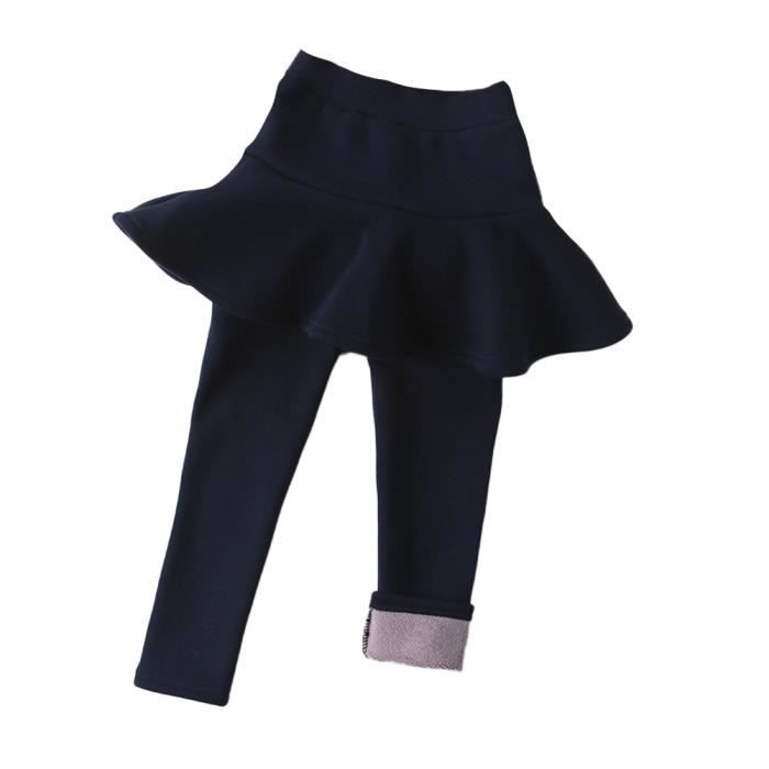Enfants Filles Hiver Chaud Coton Leggings doublés en polaire pantalon thermique épaisse Pantalon 