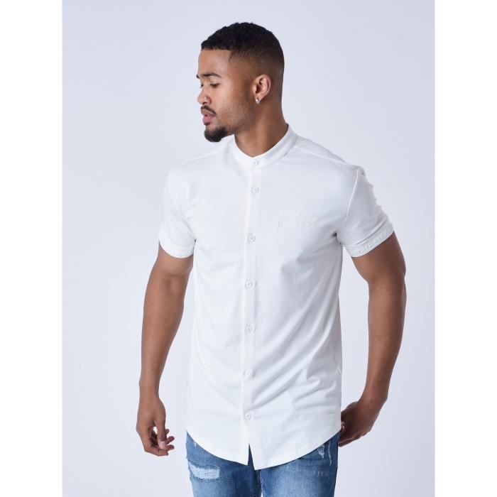Chemise manche courte col mao homme hotsell