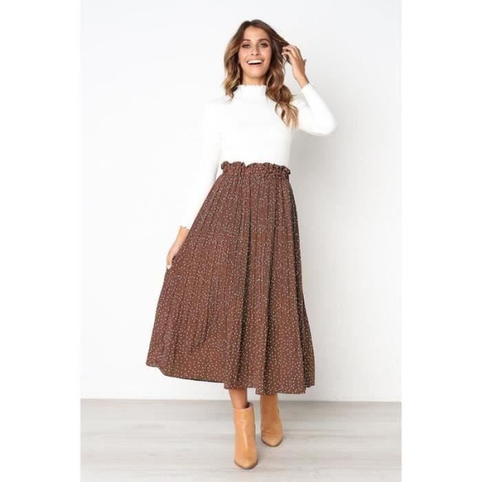 Jupe Marks And Spencer – Bleu à Pois, Viscose, Coupe A-line, Taille 6 (neuf Sans étiquettes)