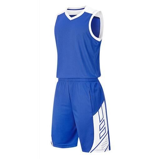 Enfant Garçon Fille Ensemble Maillot Basketball, Débardeur et Shorts de  Basket de Sport Entraînement Séchage Rapide Respirant Bleu