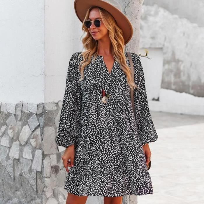 Robe Femme Chic et Elegant- Femmes Casual Fashion été 2023 Bretelles sans  Manches col en V Paquet Hanche Robe Florale Robes De Soleil Femmes Sexy  Courtes : : Mode