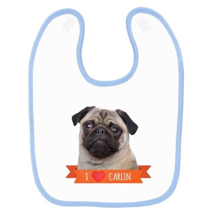 Bavoir Bebe Imprime Carlin 2 Bleu Cdiscount Puericulture Eveil Bebe