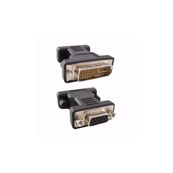 Convertisseur Noir DVI-I Mâle Vers VGA Femelle 15 Broches | Leroy Merlin