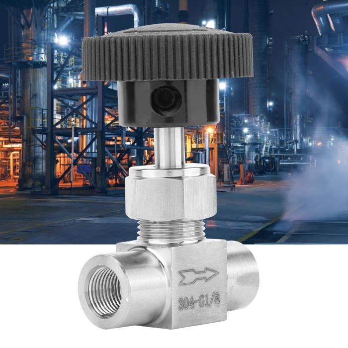 Vanne à Aiguille En Acier Inoxydable 304 - Filetage Intérieur 1/8", 1/4", 3/8", 1/2" - Pour Fluides Gaz - 6