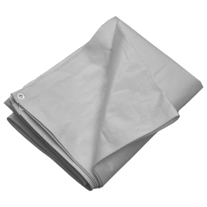 Bâche de protection grise ultra résistante - 200 g/m² - 4 x 5 mètres
