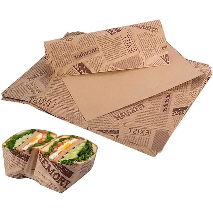 50 Feuilles Papier Ciré, 14 * 10 Pouces Papier Sulfurisé, Papier D