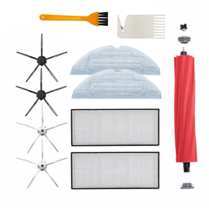 APZOVO Kit Accessoires Complet Pour Roborock QV 35A / QV 35S - 2 Brosses Principales, 6 Sacs, 4 Filtres HEPA, 6 Serpillères, 6 Brosses Latérales