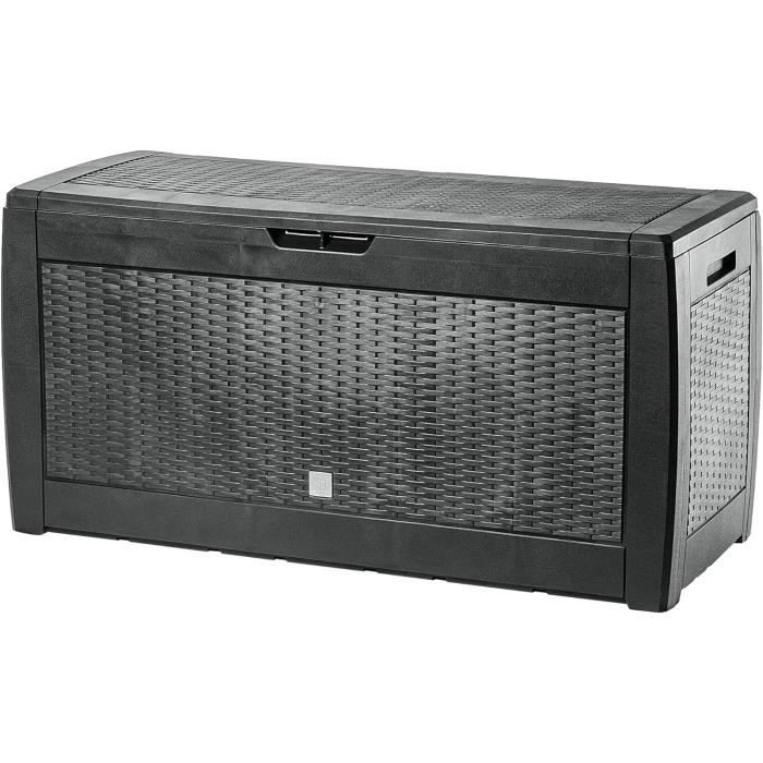 Coffre de Rangement Exterieur 310L en PP 119x48x60CM Style Polyrotin A– FR Coffre de Rangement Exterieur 310L en PP 119x48x60CM Style Polyrotin A– FR
