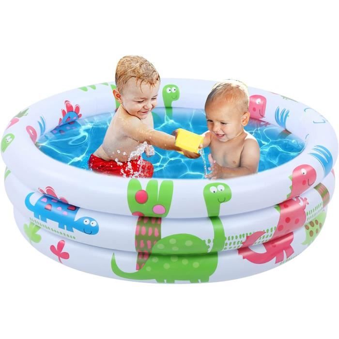 Piscine Gonflable GAESHOW 60x25cm - Pataugeoire Enfants PVC 3 Chambres Air