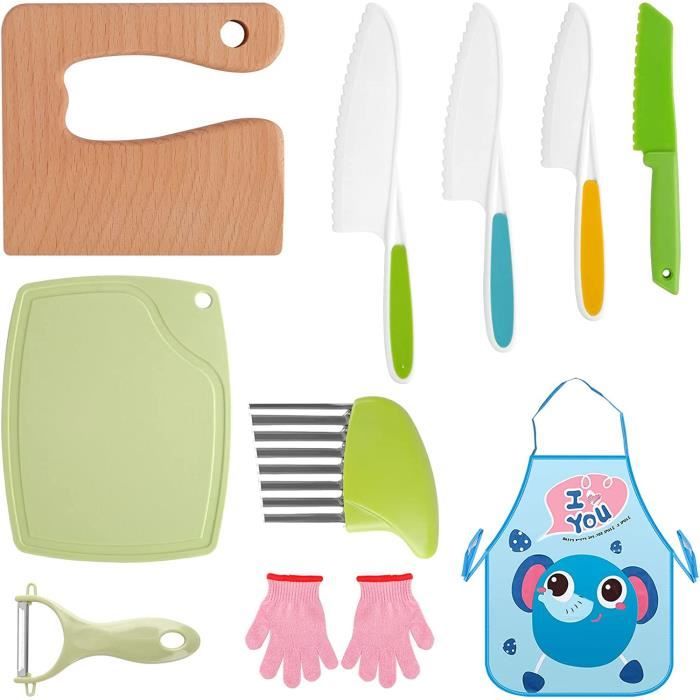 Lot de 10 Couteaux de Cuisine pour Enfants, Couteau Cuisine Enfant en  Plastique, Ustensile Cuisine Enfant qui ne font pas mal au62