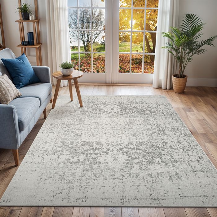 Tapis - RUGSX - DE LUXE moderne 619 - Gris/Vert - 160x220 cm - 100% Polyester - Maison