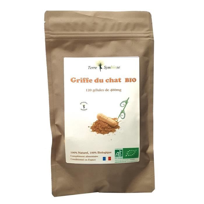 Meilleurs prix pour Griffe du Chat BIO - 120 gélules de 400 mg Biologique