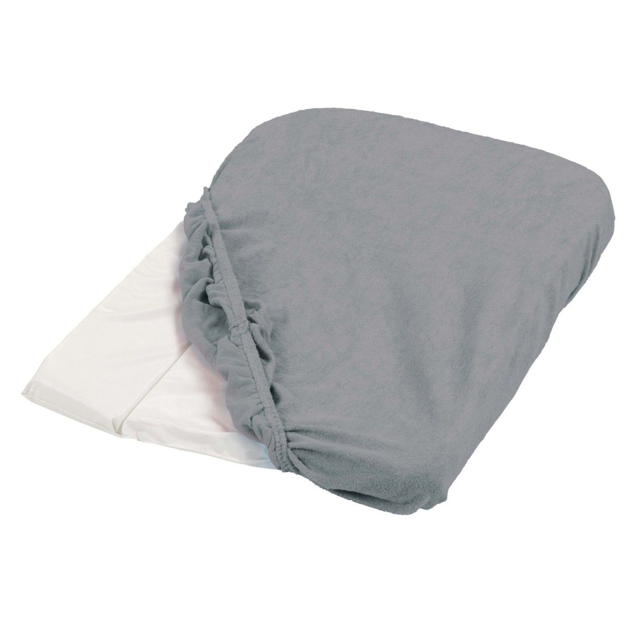 TINÉO - Lot 2 Housses Matelas à Langer, Matière Éponge, Coins Élastiqués, Fabriqué En Europe, 75x50cm (Gris foncé)