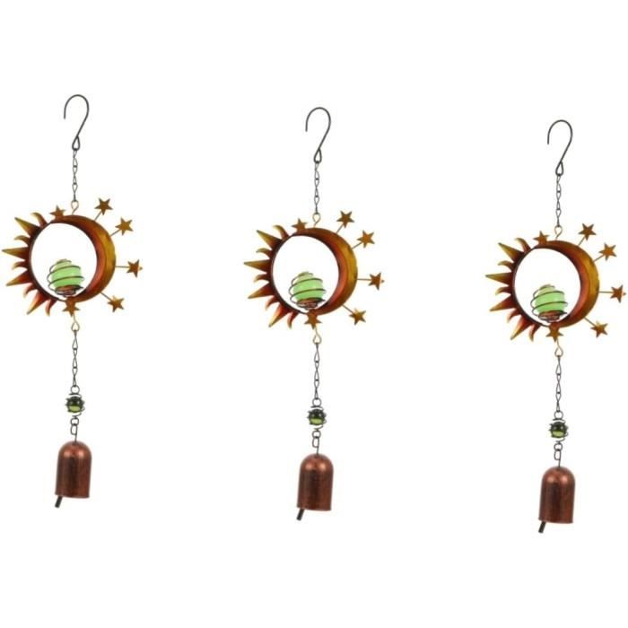 Carillon Éolien 3D Mandala En Métal – Carillon à Vent Rotatif Cœur Vintage Pour Jardin, Balcon & Terrasse
