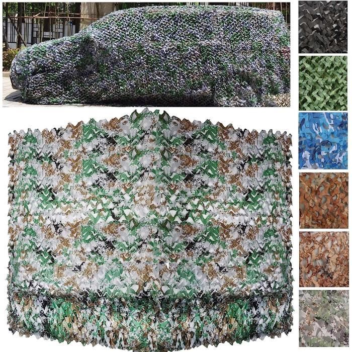 Filet Camouflage Renforcé 3x6 M - Tissu Oxford - Anti-UV - Pour Chasse, Camping, Décoration, Voiture - Sable