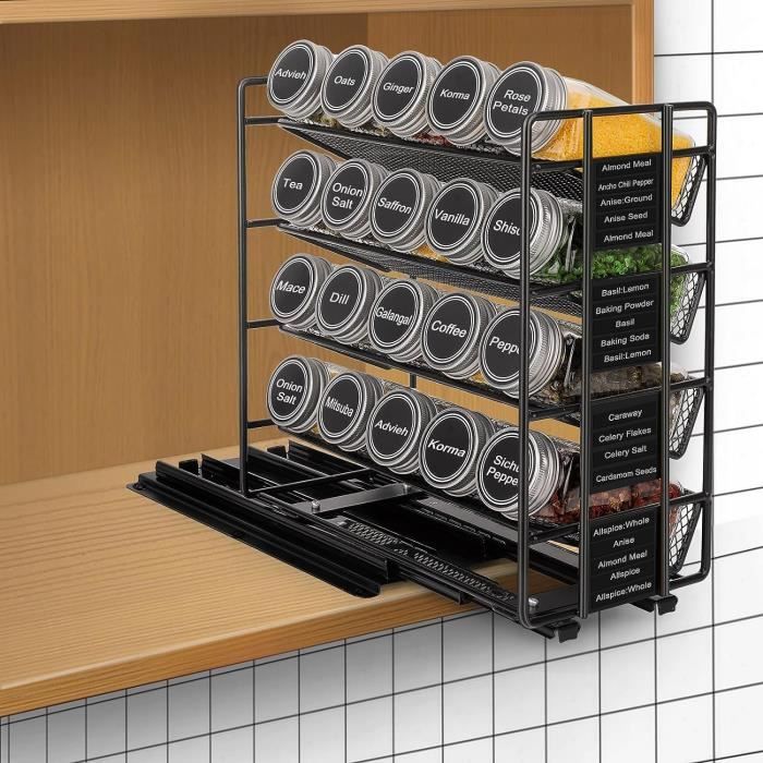 2 Pièces Etagère À Epices Murale Avec Tapis En Plastique, 8 Crochets 2 Pièces Etagère À Epices Murale Avec Tapis En Plastique, 8 Crochets