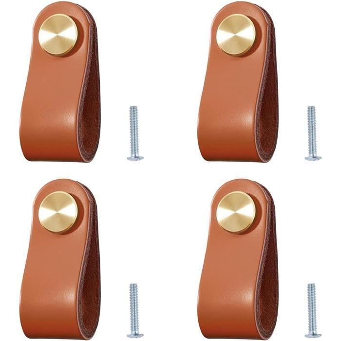 Poignée De Meuble En Cuir 15 Cm - Neuve, Pour Tiroirs, Portes, Décoration Intérieure