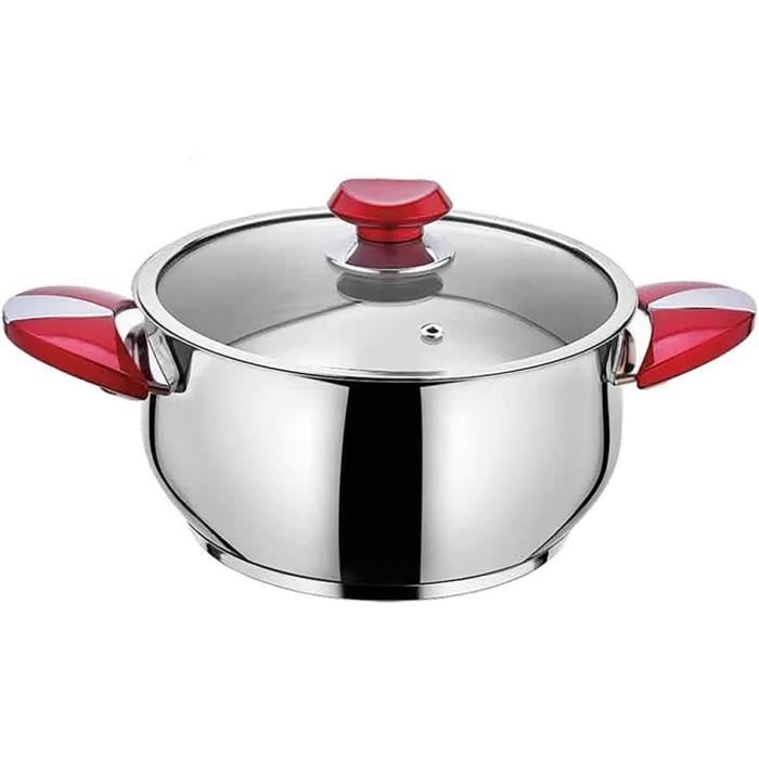 Beka Kitchen Fun Marmite En Acier Inoxydable 26 Cm Avec Couvercle Verre - 11 Litres