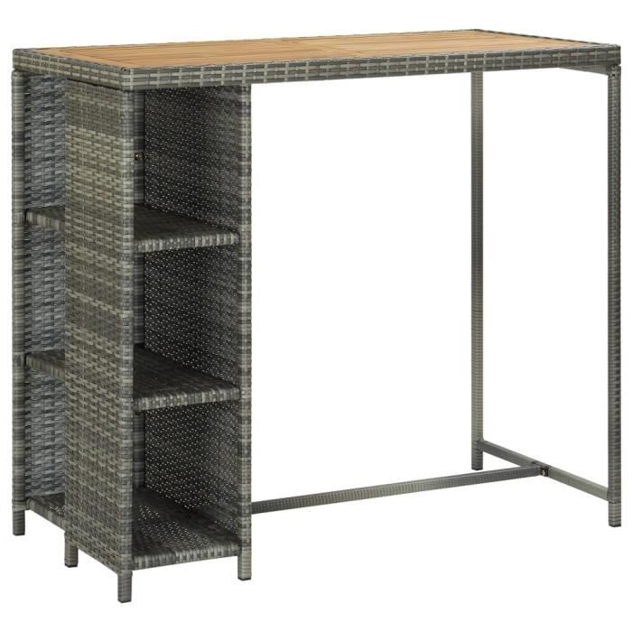 vidaXL Table de bar avec rangement 120x60x110 cm