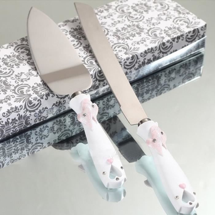 Vococal Couteau Et Pelle Gateau Pour Anniversaire De Mariage 2pcs