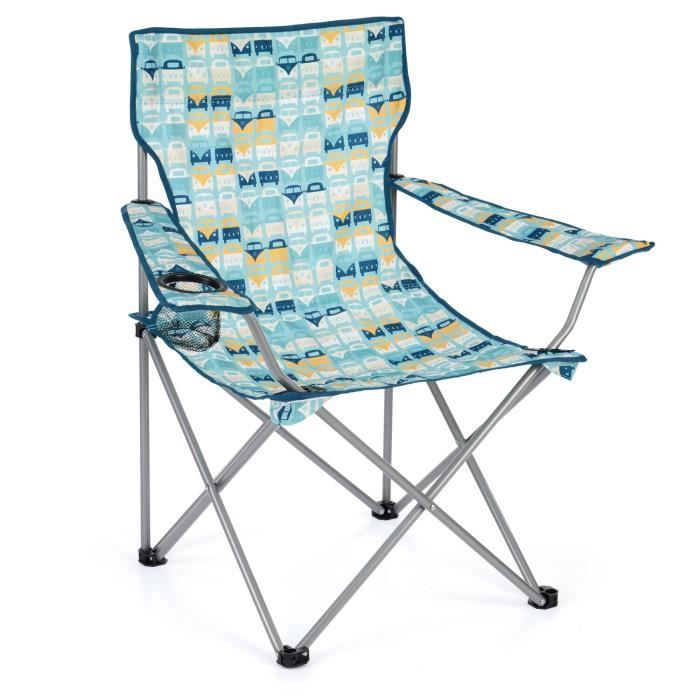 Chaise De Camping Pliable Froyak - Noir/Bleu/Vert - État Neuf (sans Boîte)
