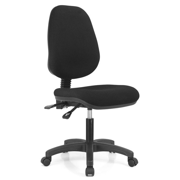 Fauteuil de bureau matelassé Waytex Dossier basculant matelassé Tissu extensible - Noir