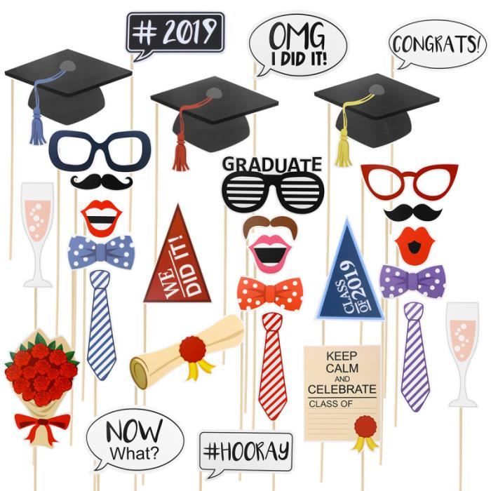 30 Pièces Accessoires De Photomaton Pour Fête Anniversaire Mariage Bal Disco Mardi Gras, Disco, Mardi Gras | Mélange De Chapeaux, Cravate, Rouge à Lèvres, Couronnes Et Autres Accessoires Fun Pour Phot
