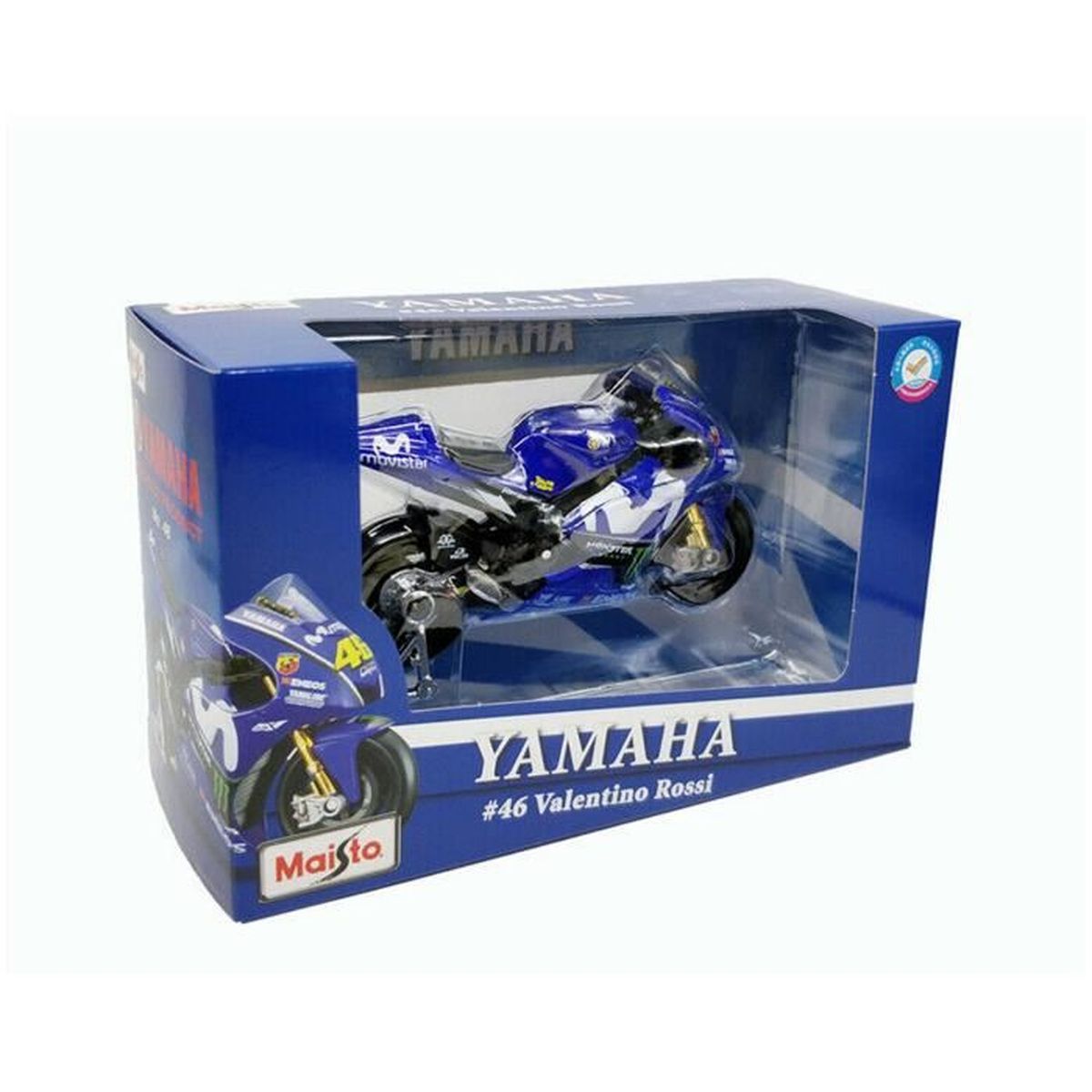 VR46 Motocicleta Miniatura Yamaha YZR-M1 1:18 Valentino Rossi 46 
