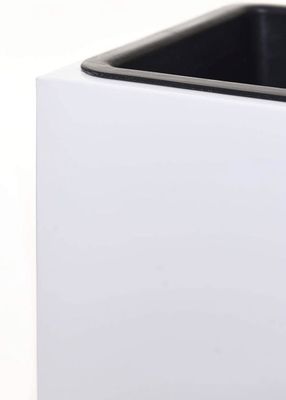 Lot De 2 Bacs à Fleurs Zinc Block 65cm Blanc - Design Moderne, Résistant Gel & Intempéries