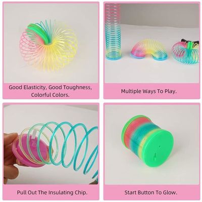 BLUECHOLON Spirale Phosphorescente, Brille Dans Le Noir, Jouet Pour Enfants, Spirale Arc-en-ciel, Bleu, Vert, Coloré Jouets Pour Enfants, Lumineux, Fête D'anniversaire, Arc-en-ciel. (Arc-en-ciel