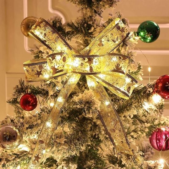 24 Nœuds De Ruban Noël Argenté 10x9 Cm – Arcs Pailletés Pour Sapin, Cadeaux, Décoration Maison - 9