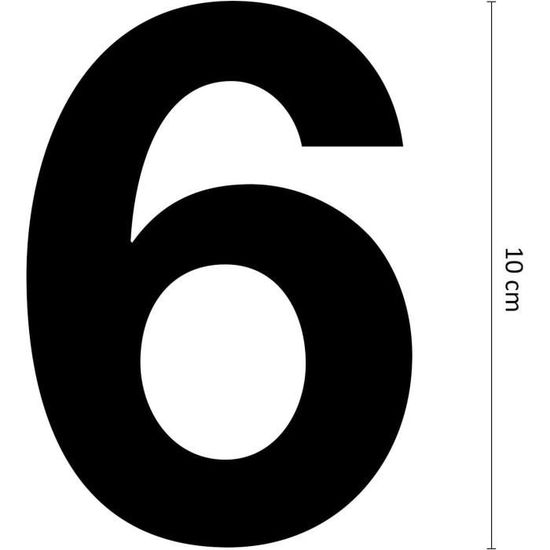 Autocollant chiffre numéro 2 - Noir - Hauteur 10 cm - Numéro de