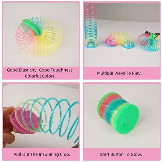 Spirale Phosphorescente Arc-en-Ciel - Jouet Lumineux Pour Enfants Dès 3 Ans, 7,5 Cm
