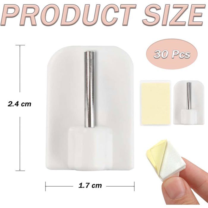 Lot De 6 Supports Tringle Rideau Sans Percage – Crochet Rotatif 360° – Charge 4 Kg – Toutes Surfaces Lisses