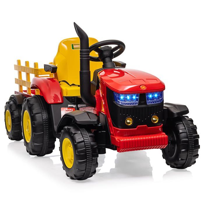 12V Tracteur Électrique pour Enfants, Télécommande 2,4G, 4 en 1 Excavatrice électrique, 2-4km/h pour Enfants de 3 Ans+,Rouge - Jeux - Jouets 12V Tracteur Électrique pour Enfants, Télécommande 2,4G, 4 en 1 Excavatrice électrique, 2-4km/h pour Enfants de 3 Ans+,Rouge - Jeux - Jouets