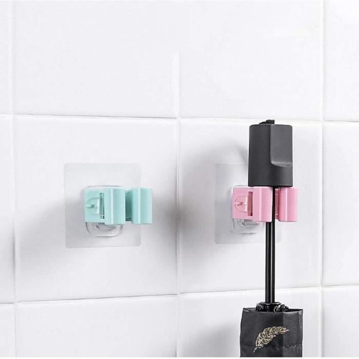 Support Mural Pour Balai Et Outils - 3 Pinces Et 4 Crochets - Charge 15kg - Gris - Garage, Cuisine, Jardin
